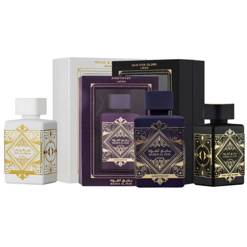 Kit 3 Perfumes Honor Y Glory, Amethyst, Oud For Glory 100ml
