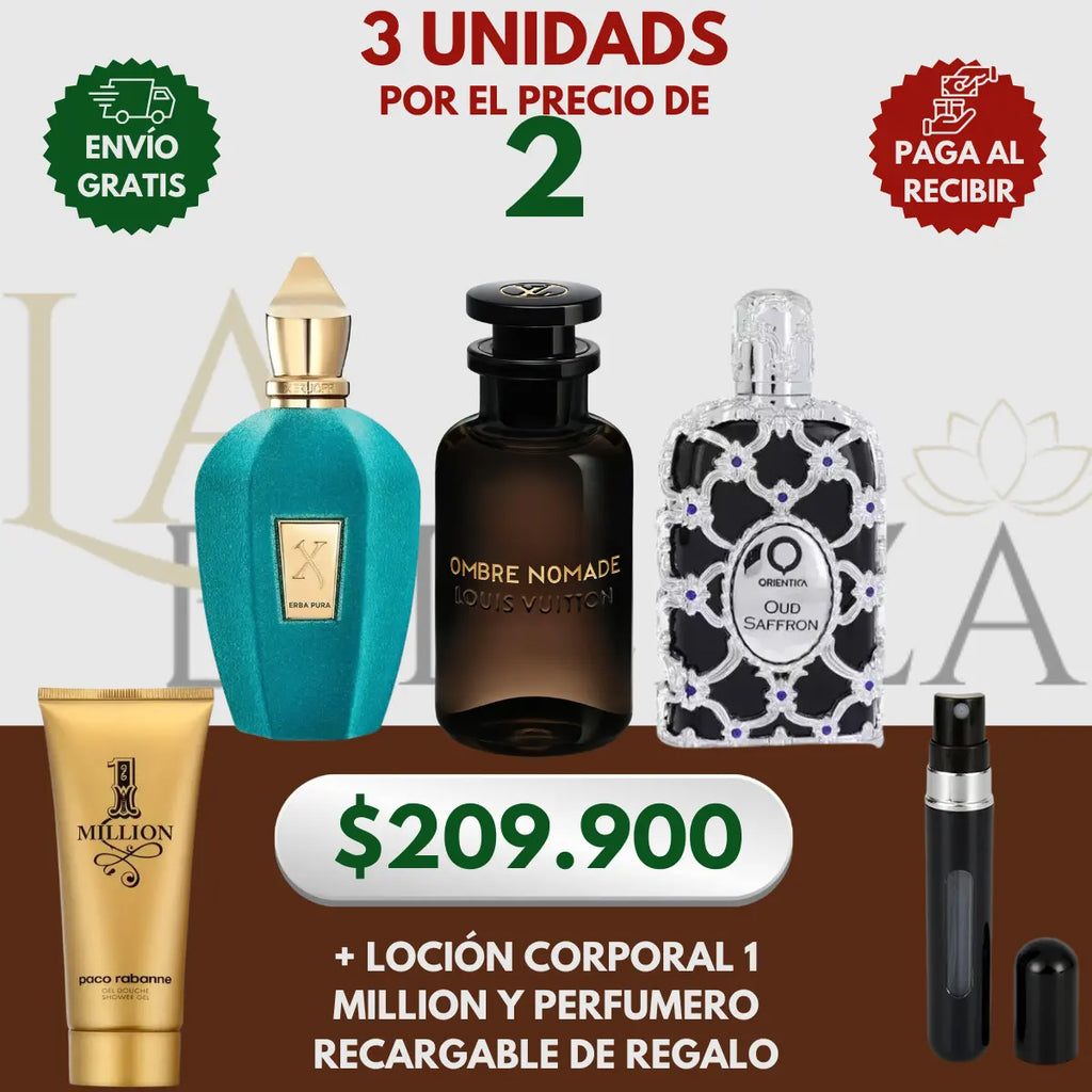 Kit 3 Perfumes Ombre Nomad, Erba Pura, Oud Saffron