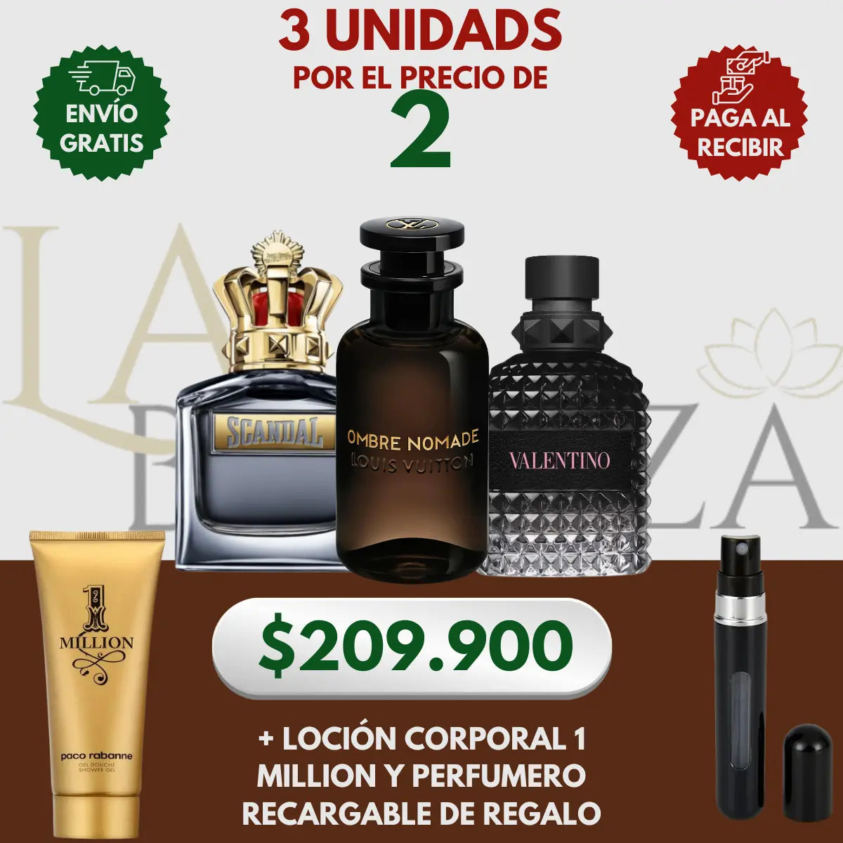 Kit 3 Perfumes Ombre Nomade, Scandal Man, Born in Roma 100ml