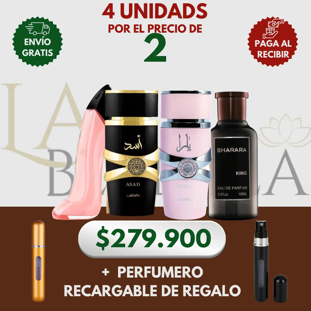 Kit 4 Perfumes Asad, Yara, King, Good Girl Blush