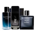 Kit 3 perfumes Sauvage, 212 Black, Bleu 100ml