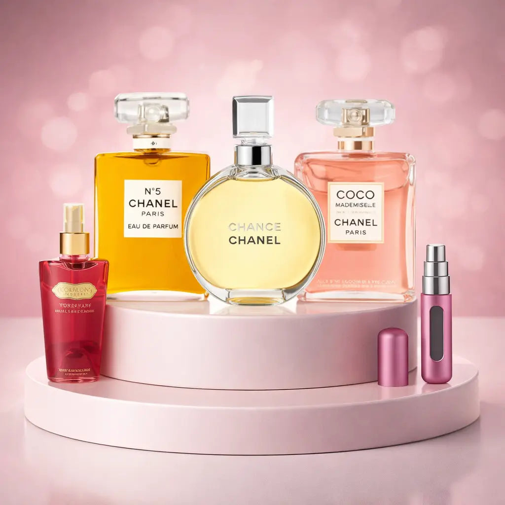 Kit 3 Perfumes Chance, Coco Mademoiselle, Número 5