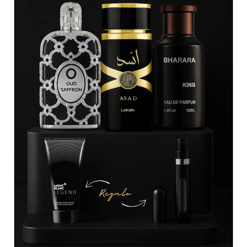 Kit 3 Perfumes King, Asad, Oud Saffron
